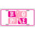 Hope Breast Cancer Ribbon Novelty Metal License Plate