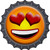 Smiling Face Hearts Novelty Metal Bottle Cap Sign BC-532