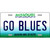 Go Blues Novelty Metal License Plate Tag