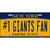 Number 1 Giants Fan Football Novelty Metal License Plate Tag