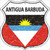 Antigua Barbuda Flag Highway Shield Metal Sign