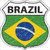 Brazil Flag Highway Shield Metal Sign