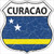 Curacao Flag Highway Shield Metal Sign