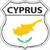 Cyprus Flag Highway Shield Metal Sign