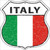 Italy Flag Highway Shield Metal Sign