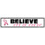 Believe In A Cure Pink Ribbon Breast Cancer Novelty Metal Street Sign