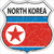 North Korea Flag Highway Shield Metal Sign