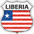 Liberia Flag Highway Shield Metal Sign