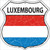 Luxembourg Flag Highway Shield Metal Sign
