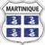 Martinique Flag Highway Shield Metal Sign