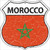 Morocco Flag Highway Shield Metal Sign