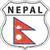 Nepal Flag Highway Shield Metal Sign