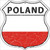 Poland Flag Highway Shield Metal Sign