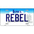 Rebel Iowa Metal Novelty License Plate