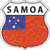 Samoa Flag Highway Shield Metal Sign