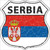 Serbia Flag Highway Shield Metal Sign