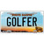 Golfer North Dakota Metal Novelty License Plate