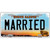 Married North Dakota Metal Novelty License Plate