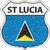 St Lucia Flag Highway Shield Metal Sign