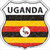 Uganda Flag Highway Shield Metal Sign