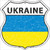 Ukraine Flag Highway Shield Metal Sign