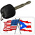 Puerto Rico Crossed US Flag Novelty Metal Key Chain KC-11454