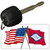 Arkansas Crossed US Flag Novelty Metal Key Chain KC-11464