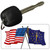 Indiana Crossed US Flag Novelty Metal Key Chain KC-11474