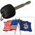 Maine Crossed US Flag Novelty Metal Key Chain KC-11479