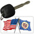 Minnesota Crossed US Flag Novelty Metal Key Chain KC-11483