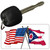 Ohio Crossed US Flag Novelty Metal Key Chain KC-11495