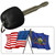 Pennsylvania Crossed US Flag Novelty Metal Key Chain KC-11498