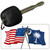 South Carolina Crossed US Flag Novelty Metal Key Chain KC-11500