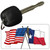 Texas Crossed US Flag Novelty Metal Key Chain KC-11503