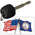 Virginia Crossed US Flag Novelty Metal Key Chain KC-11506