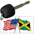 Jamaica Crossed US Flag Novelty Metal Key Chain KC-11515