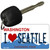 I Love Seattle Washington State License Plate Novelty Metal Key Chain KC-1479