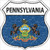 Pennsylvania State Flag Highway Shield Metal Sign