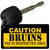 Caution Bruins Fan Area Novelty Metal Key Chain KC-2654