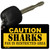 Caution Sharks Fan Area Novelty Metal Key Chain KC-2681