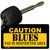 Caution Blues Fan Area Novelty Metal Key Chain KC-2682