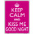 Keep Calm Kiss Me Good Night Metal Novelty Parking Sign