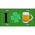 Shamrock Beer Metal Novelty License Plate