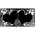 Paw Heart Black White Metal Novelty License Plate