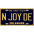 N Joy De Delaware Novelty Metal License Plate