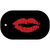 Full Red Lips Novelty Metal Dog Tag Necklace DT-4184