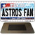 Astros Fan Texas State Novelty Metal Magnet M-10797