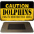 Caution Dolphins Fan Area Novelty Metal Magnet M-2529