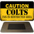 Caution Colts Fan Area Novelty Metal Magnet M-2540