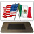 USA Mexico Crossed Flags Novelty Metal Magnet M-532